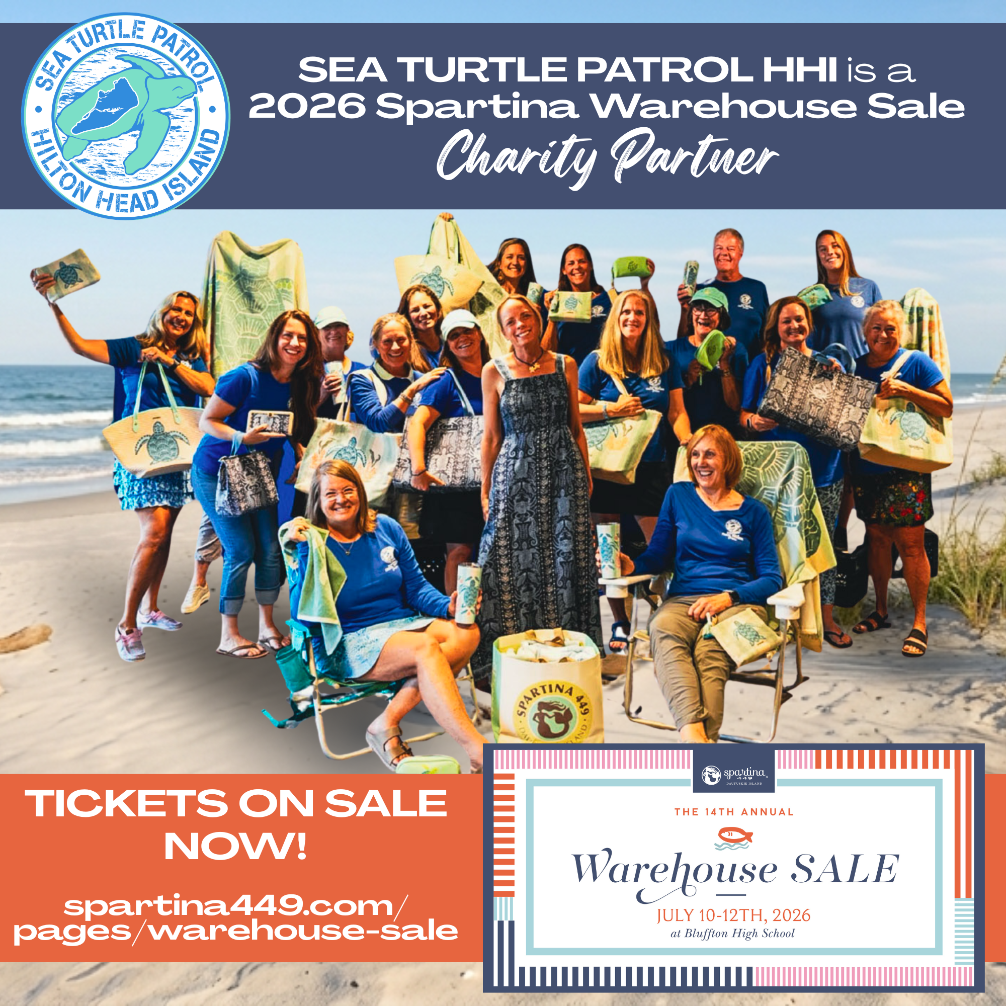 Sea Turtle Patrol is a Charity Partner for the 2026 Spartina Warehouse Sale